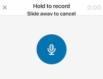 ikona mikrofónu na zaznamenanie zvukovej správy LinkedIn