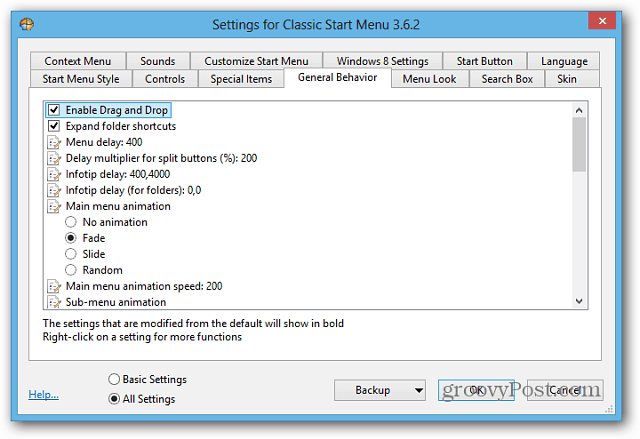 Získajte ponuku Štart späť v systéme Windows 8 pomocou programu Classic Shell