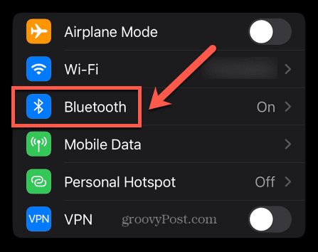 bluetooth menu iphone