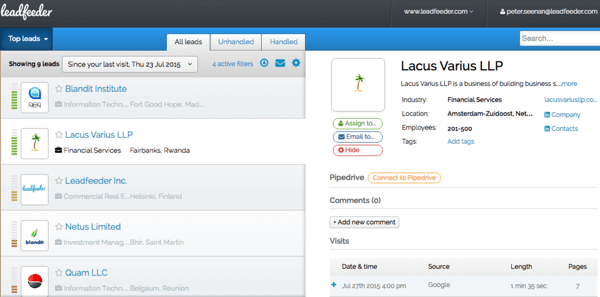 Program Leader používa vaše údaje služby Google Analytics na zobrazenie podrobností o návštevníkoch vašich webových stránok.