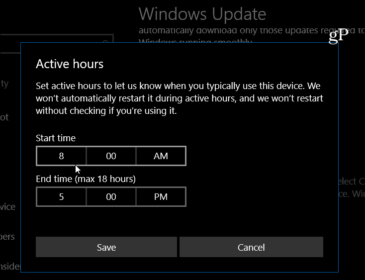 Windows 10 nastavuje aktívne hodiny