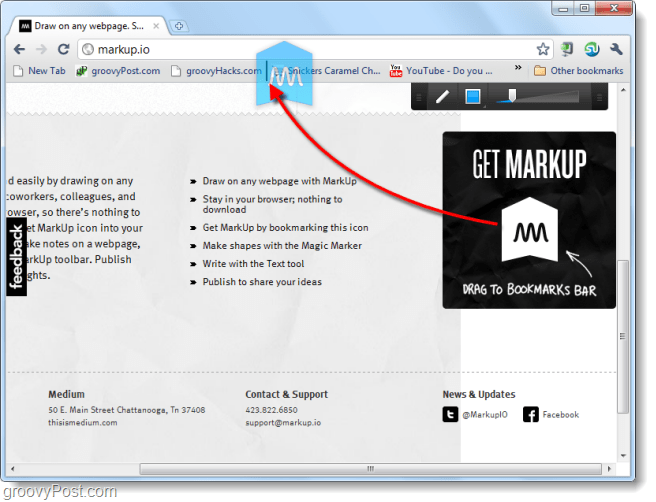 Webové stránky na snímanie obrazovky a kreslite ich pomocou Markup.io