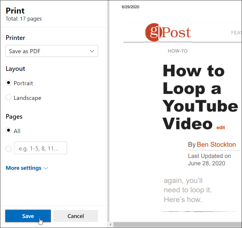 tlač webovej stránky pdf