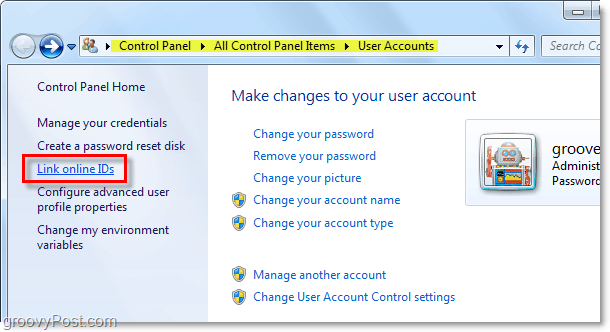 Ako prepojiť online id v systéme Windows 7