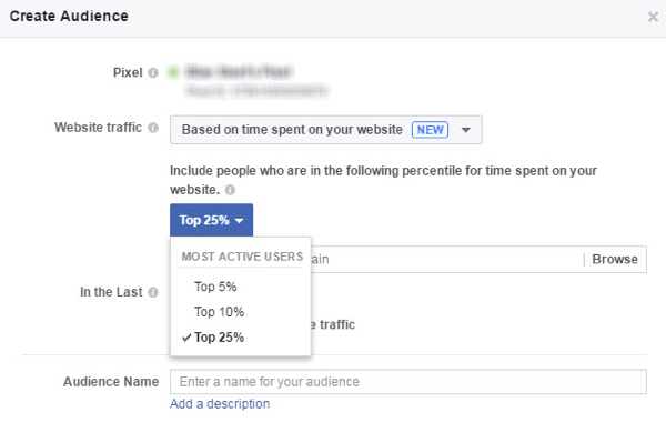 Vytvorte si na Facebooku vlastné publikum ľudí, ktorí trávia na vašom webe najviac času.