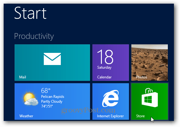 Spustite program Windows Store