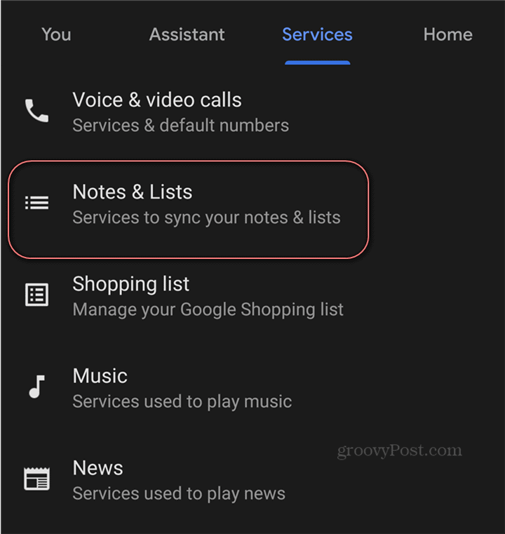Asistent Google Zoznamy poznámok k nastaveniam aplikácie Google Keep