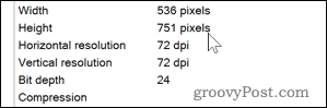 Podrobnosti DPI pre obrázok v systéme Windows