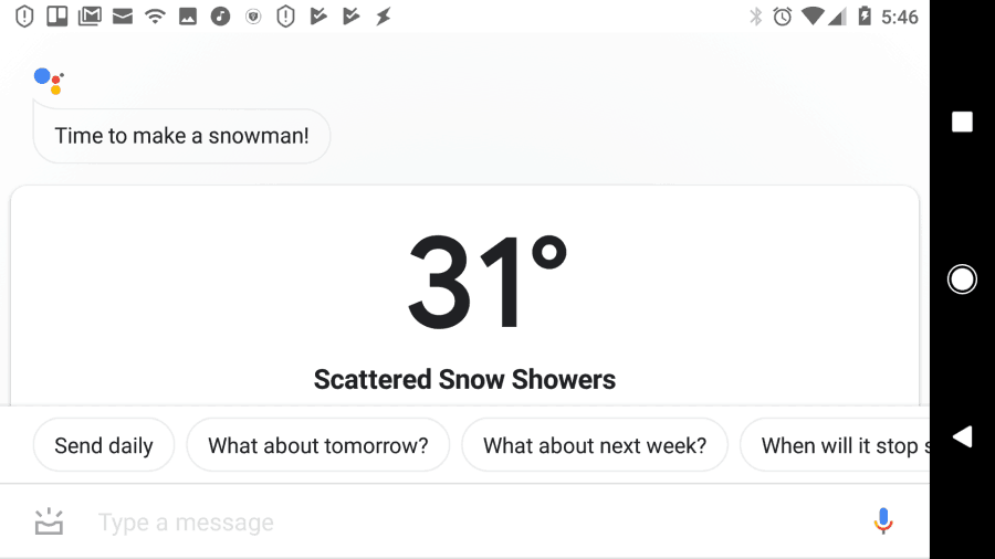 predpoveď počasia asistenta Google