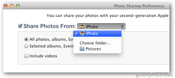 Zdieľanie fotografií iTunes