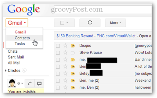 importovať viac kontaktov do Gmailu