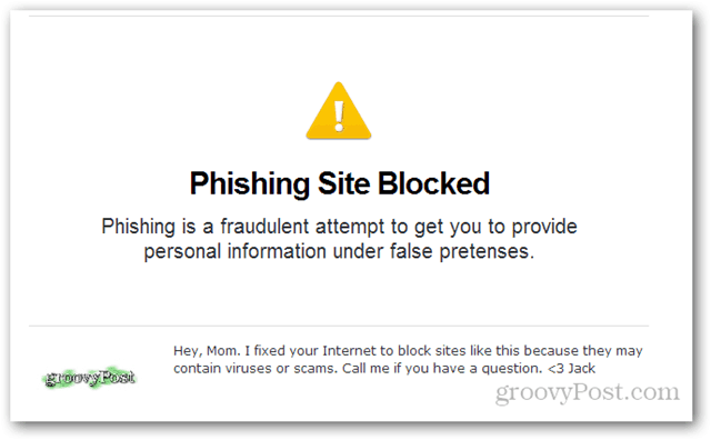 opendns phishingové stránky sú zablokované