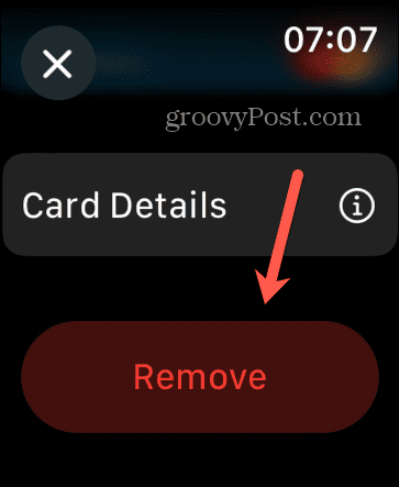 apple pay remove na apple watch