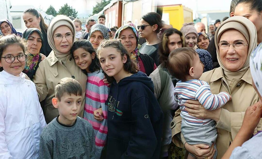 Emine Erdoğan sa stretla s obeťami zemetrasenia v Hatay