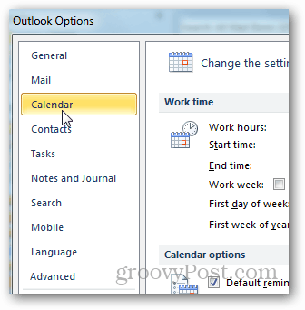 add-new-outlook-timezones Kliknite na Calendar