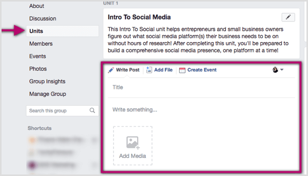 Ako používať jednotky skupiny Facebook na usporiadanie obsahu: Examiner sociálnych médií
