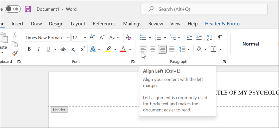formátovať štýl APA v programe Microsoft Word