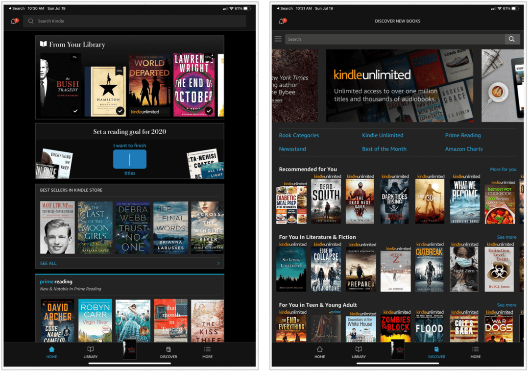 Amazon Kindle na iPade