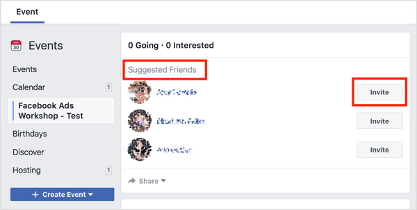Facebook ako prvú možnosť navrhne ľuďom, aby pozvali vašich priateľov, ktorým sa tiež páči hostiteľská stránka.