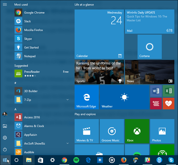 Ako urobiť Windows 10 Štart Menu duplikovať medzi všetkými užívateľskými účtami