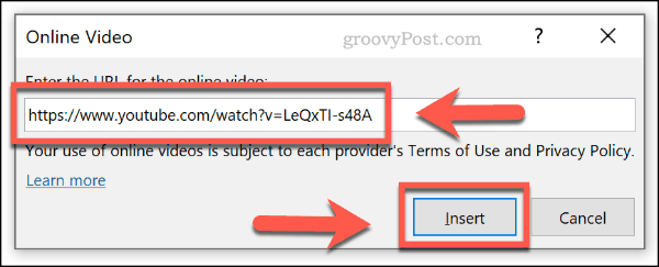 Vkladanie online videa podľa adresy URL v programe PowerPoint