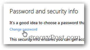 zmeniť heslo outlook.com - kliknite na zmeniť heslo