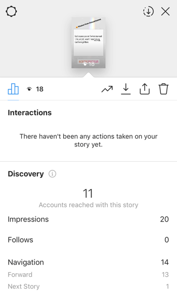 Pozrite si údaje o návratnosti investícií z Instagram Stories, krok 9.
