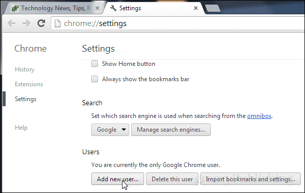 pridať nového používateľa do prehliadača Chrome