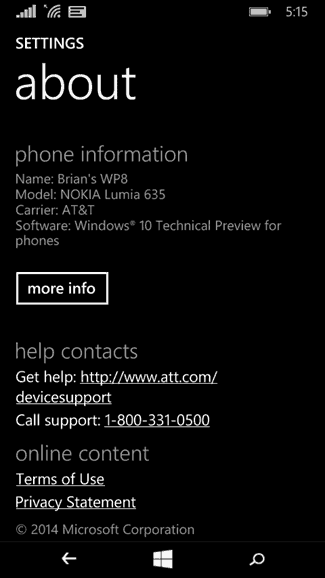 Windows 10 technický náhľad pre telefóny