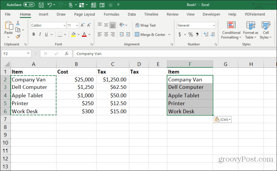šírka prilepenia stĺpca v Exceli