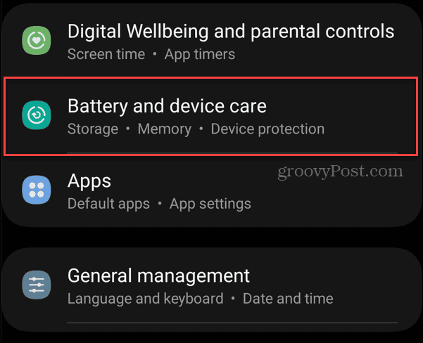 nastavenie systému Android pre starostlivosť o batériu a zariadenie