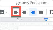 Tlačidlo zarovnania vľavo v službe Dokumenty Google
