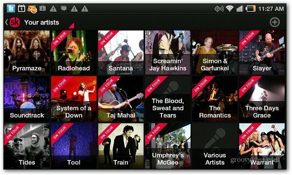 Aplikácia SongKick má aplikáciu pre Android