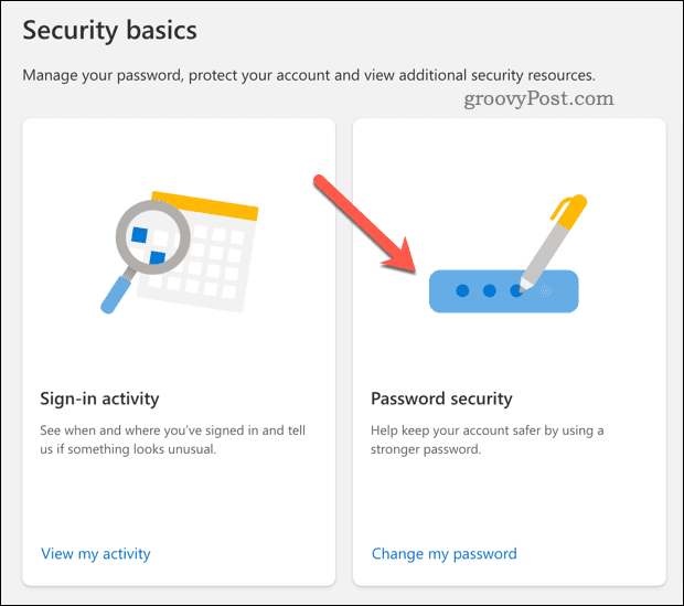 Zmeňte zabezpečenie hesla vo svojom účte Microsoft