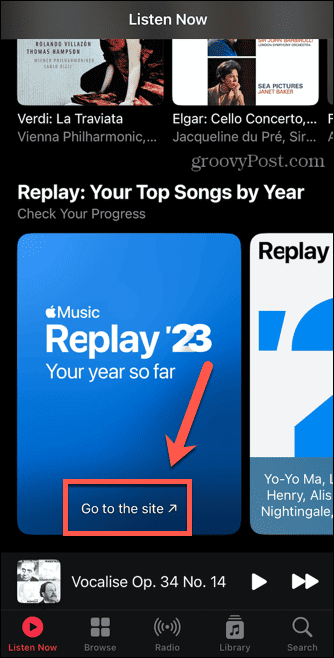 Apple music replay prejdite na stránku