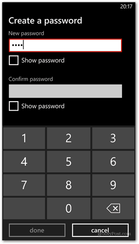 Windows Phone 8 prispôsobuje nastavenie hesla uzamknutej obrazovky