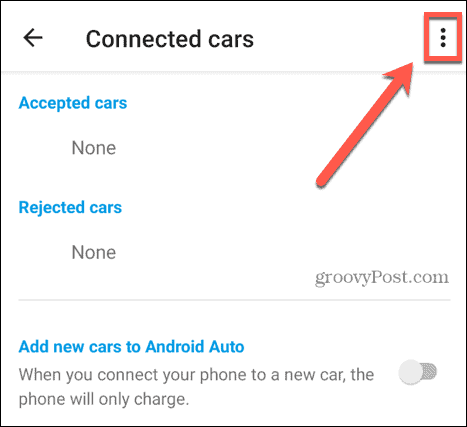 ikona android auto s tromi bodkami