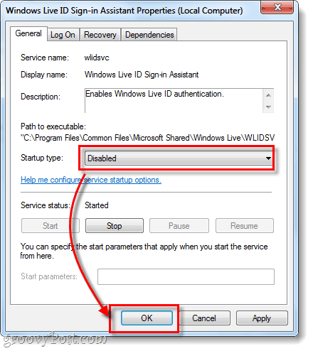 zakázané spustenie typu Windows Live ID prihlasovacieho asistenta