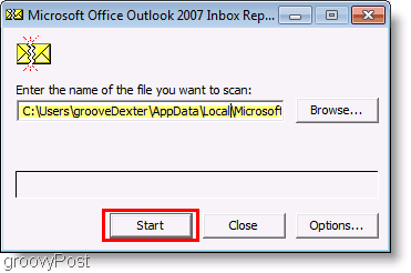 Screenshot - Oprava súboru ScanPST programu Outlook 2007