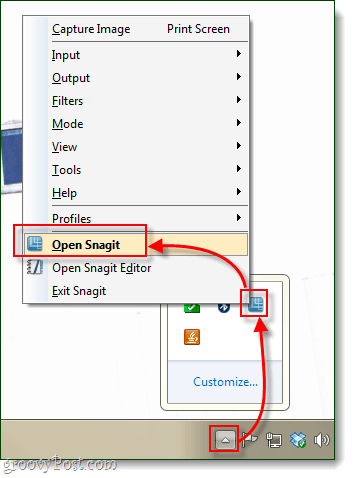 otvoriť háčik zo systémovej lišty Windows 7