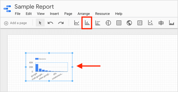 Kliknite na ikonu prvku, ktorý chcete vytvoriť, a do svojej správy nakreslite políčko.