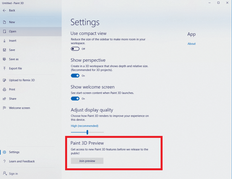 Program na náhľad aplikácie pre systém Windows 10
