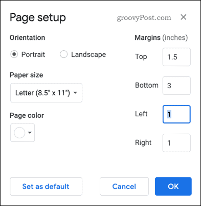 Nastavenie stránky v službe Dokumenty Google