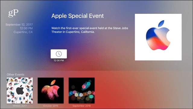Špeciálna udalosť Apple Apple TV