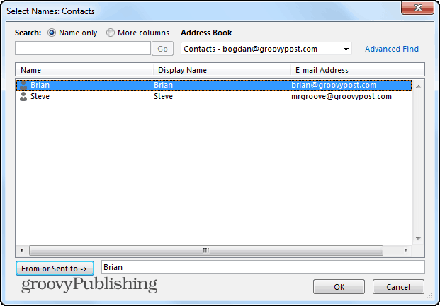 Vyhľadávacie priečinky programu Outlook 2013 z konkrétnych