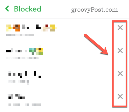 Odstráňte blokovaného používateľa zo zoznamu blokovaných používateľov služby Snapchat