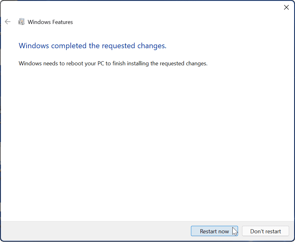reštartujte inštaláciu systému Windows sandbox v systéme Windows 11
