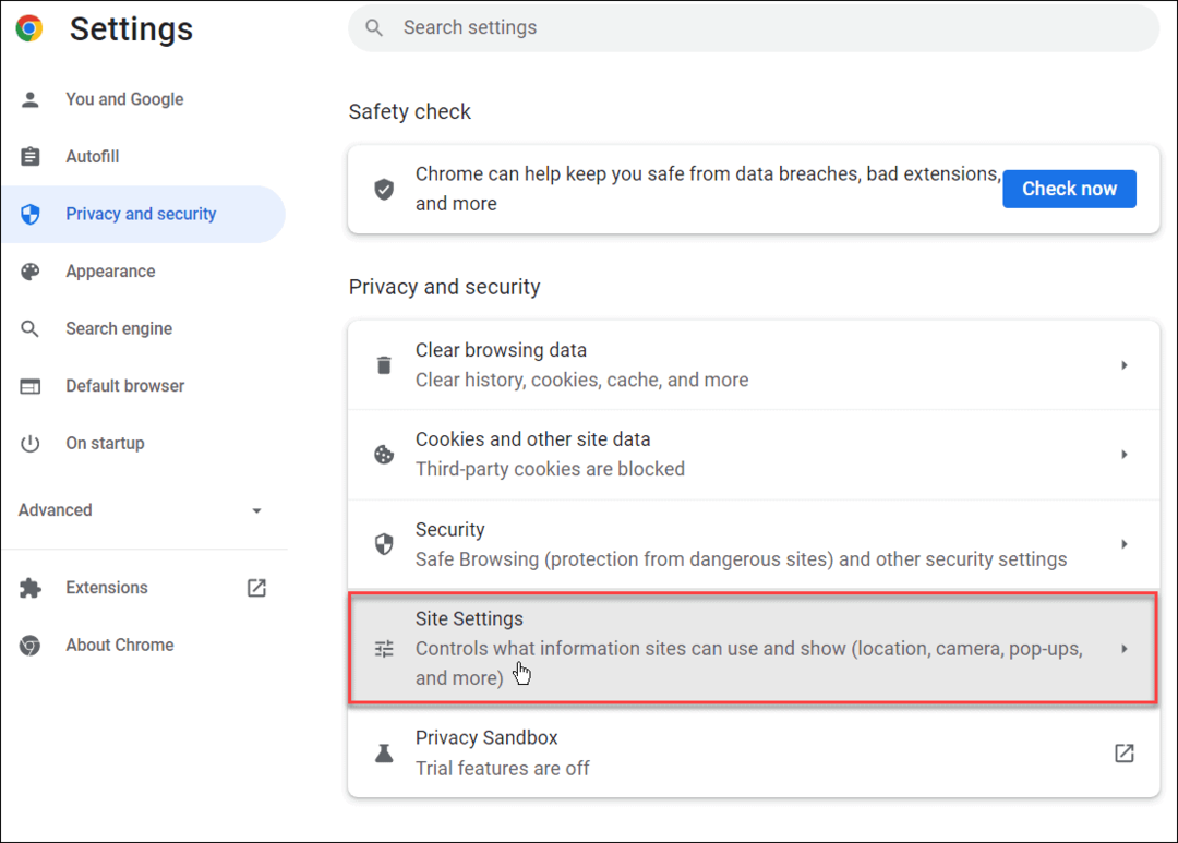 nastavenia lokality deaktivujú upozornenia na Chromebooku