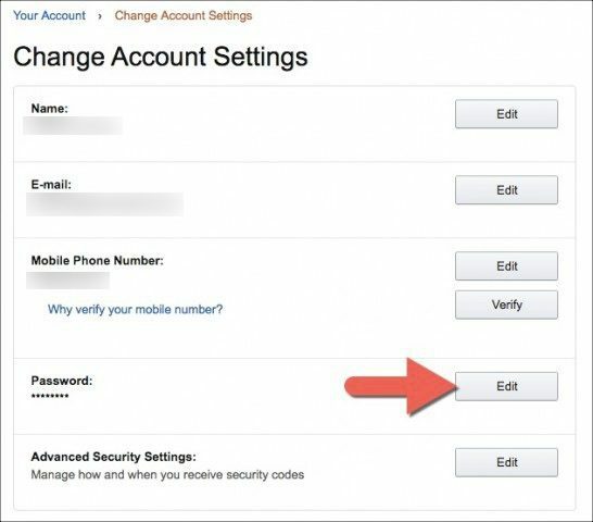 ako zmeniť heslo Amazon