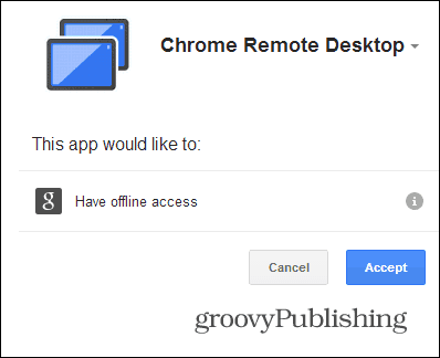 Autorizuje počítač Chrome Remote Desktop